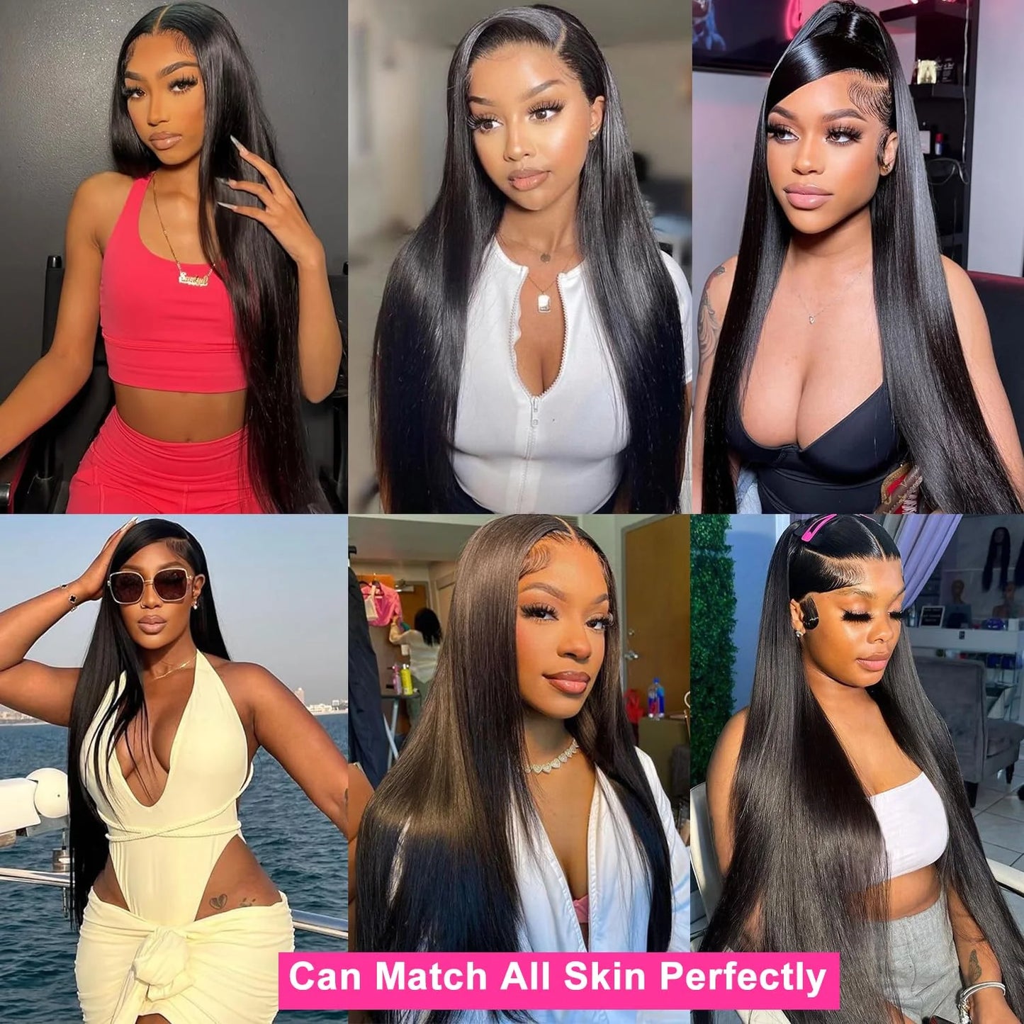Luvin 30 40 Inches Bone Straight 13x4 HD Transparent Lace Frontal Wig 200 Density Brazilian 13x6 Lace Front Human Hair Wigs