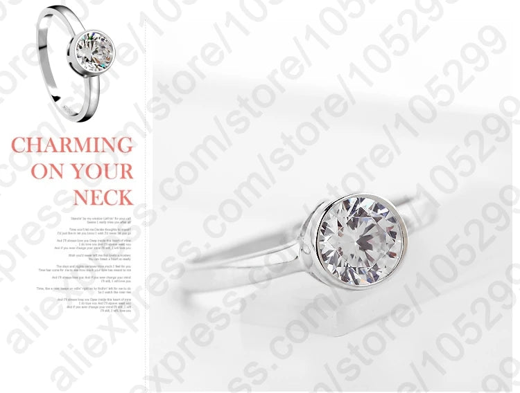 Romantic Wedding Engagement Rings For Women 925 Sterling Silver Accessories