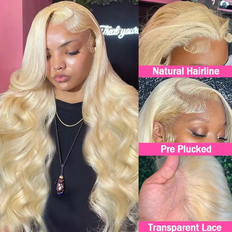30 40 Inch 613 Hd Lace Frontal Wigs 13x4 13x6 Body Wave Human Hair Wigs Brazilian 220 Density Blonde transparent Lace Front Wig