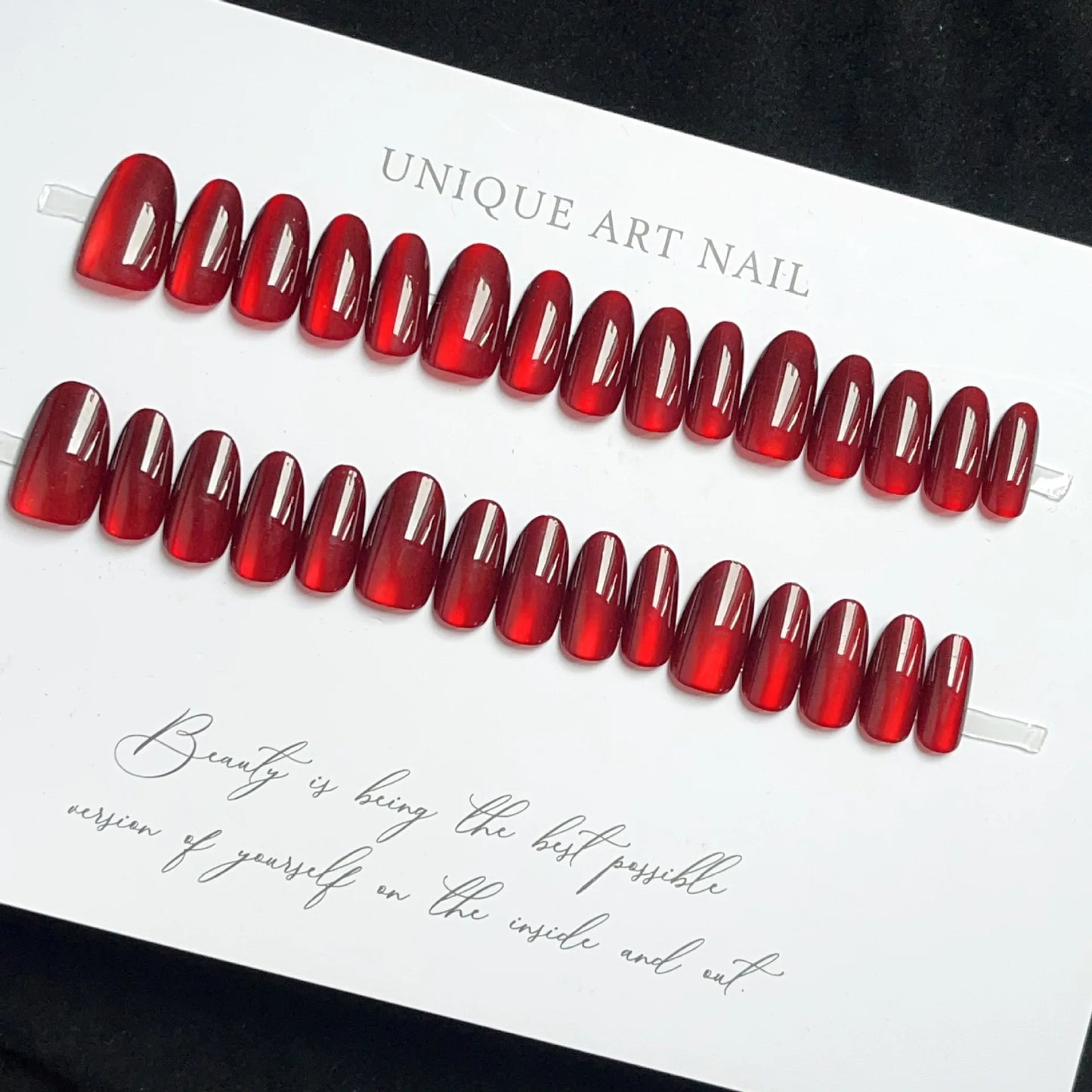 30Pcs Press on Nails,Red Short Round,Square Head,Long Pointed Head,New Year's Deep Red Removable Nail