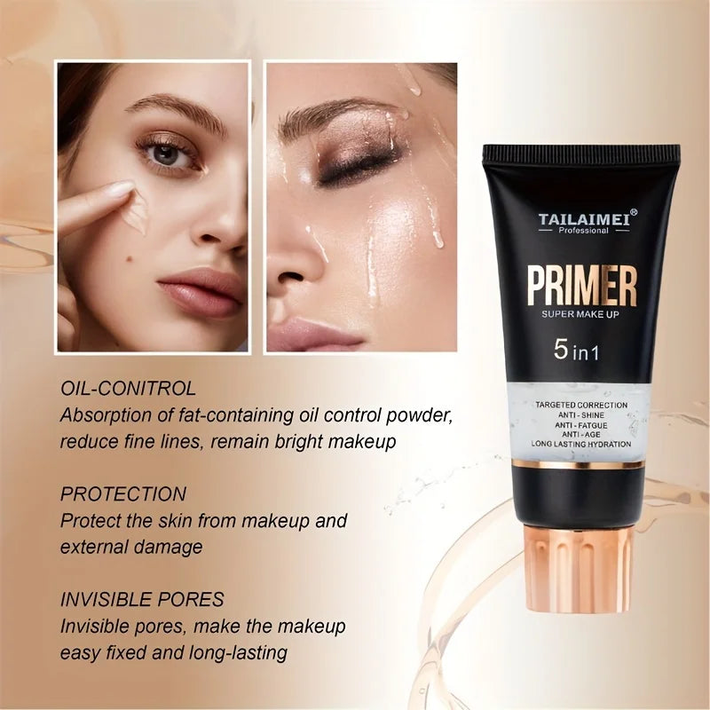 Waterproof Base Transparent Gel Makeup Primer - Full Coverage Matte Foundation With Color Retention