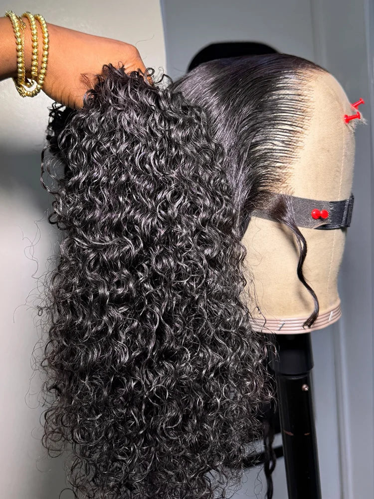 5x5 Water Culry Closure Glueless Wig 13x6 Lace Front Human Hair 30 40 Inch Deep Wave 13x4 HD Transparent Lace Frontal Wig