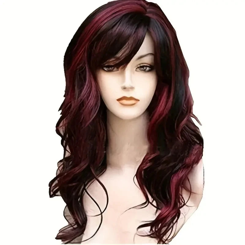 22 Inch Deep Wave Synthetic Fiber Hair Wigs For Women Girls Hair Replacement Wigs