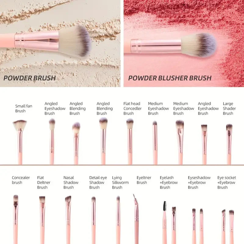 20/40 Pink Makeup kit Complete Makeup Brush Set, Big set includes Soft Brushes, Beauty Blender,