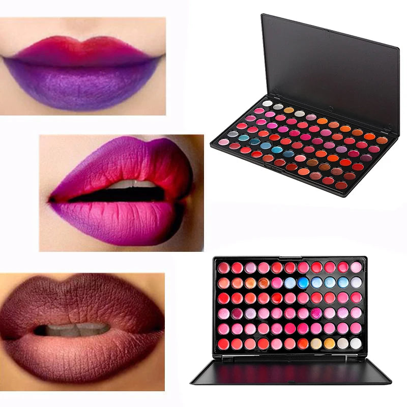66 Colors Beauty Make Up Lipsticks Lip Gloss Moisturizer Shimmer Lipstick Palette Maquiagem Moisturizer