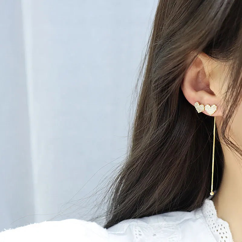 14k Gold Earrings Earrings For Women Long Micro-Encrusted Zircon Jewelry Accessories