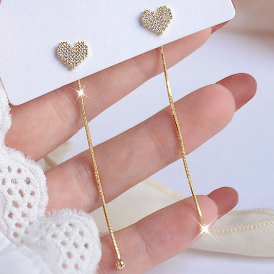 14k Gold Earrings Earrings For Women Long Micro-Encrusted Zircon Jewelry Accessories