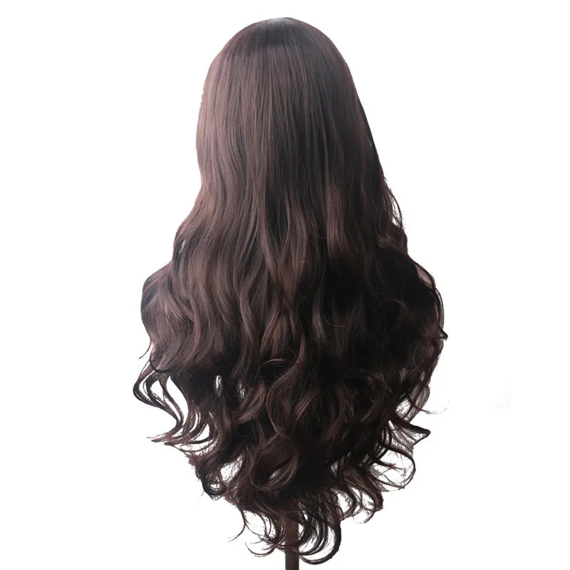 Wavy Womans Wigs Synthetic Hair Wigs For Women Cosplay Wig Long Colorful Wig Pink Purple Green Brown