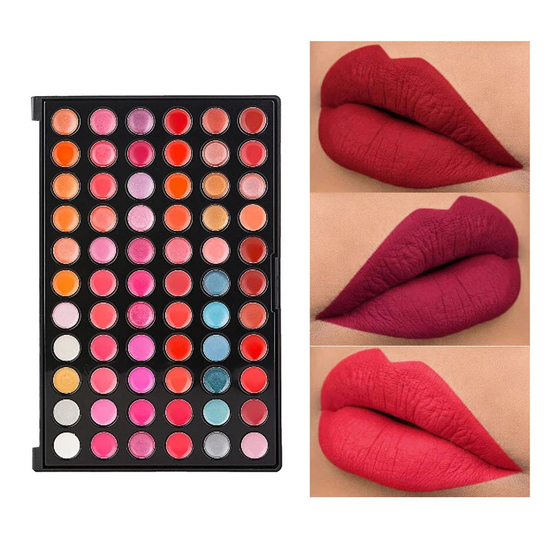 66 Colors Beauty Make Up Lipsticks Lip Gloss Moisturizer Shimmer Lipstick Palette Maquiagem Moisturizer