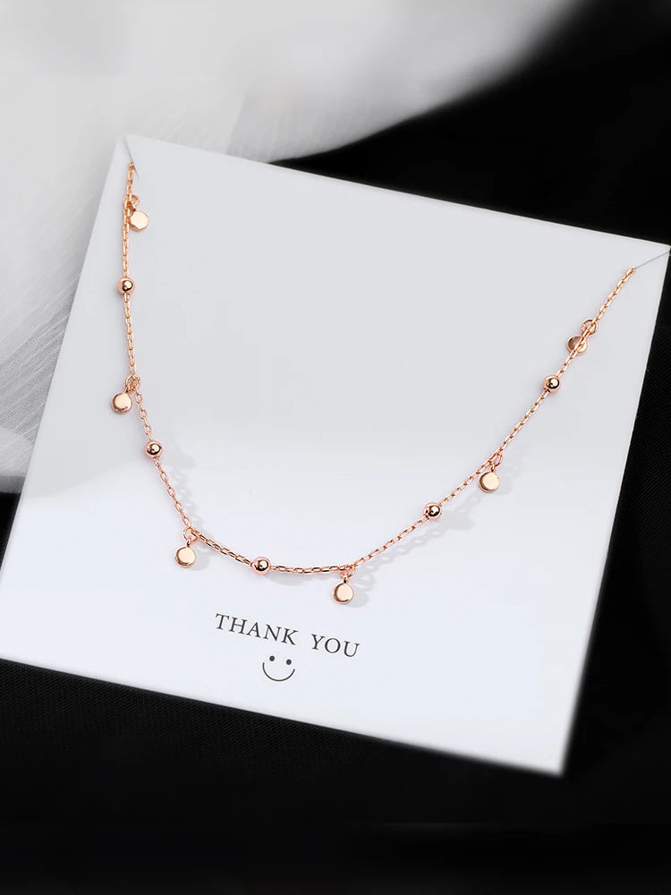 Choker Necklaces for Women Real 925 Sterling Silver Geometric irregular Round necklace