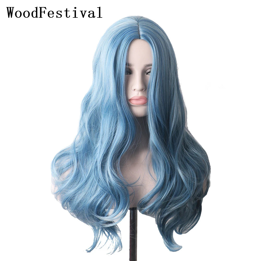 Wavy Womans Wigs Synthetic Hair Wigs For Women Cosplay Wig Long Colorful Wig Pink Purple Green Brown