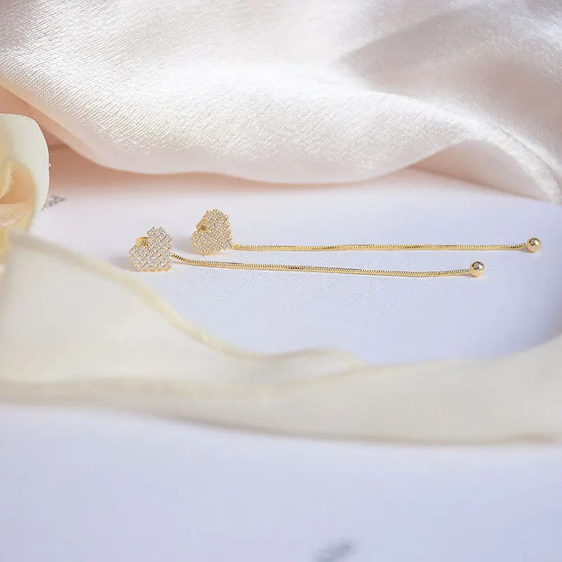 14k Gold Earrings Earrings For Women Long Micro-Encrusted Zircon Jewelry Accessories