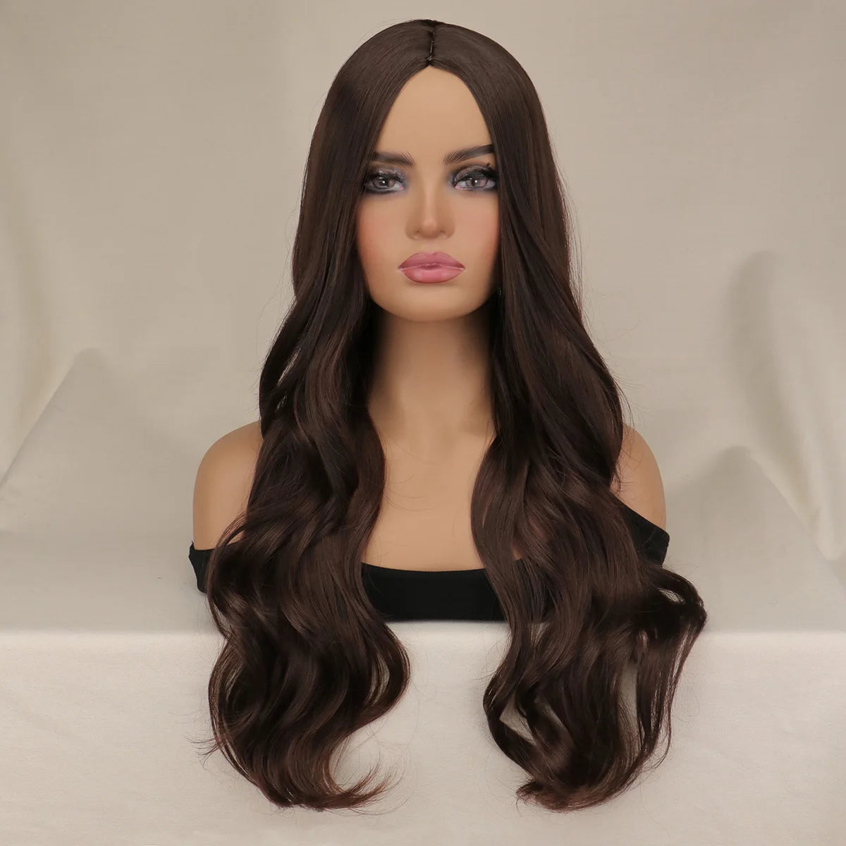 Long Black Wavy Hair Wigs for Women Natural Synthetic Curly Wig