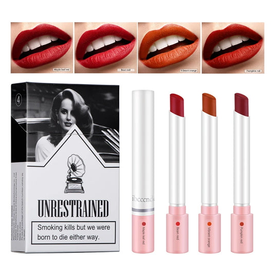 4 Colors Makeup Lipstick Cosmetics Lipstick Set Lip Tint Lip Gloss Waterproof Maquillaje Matt