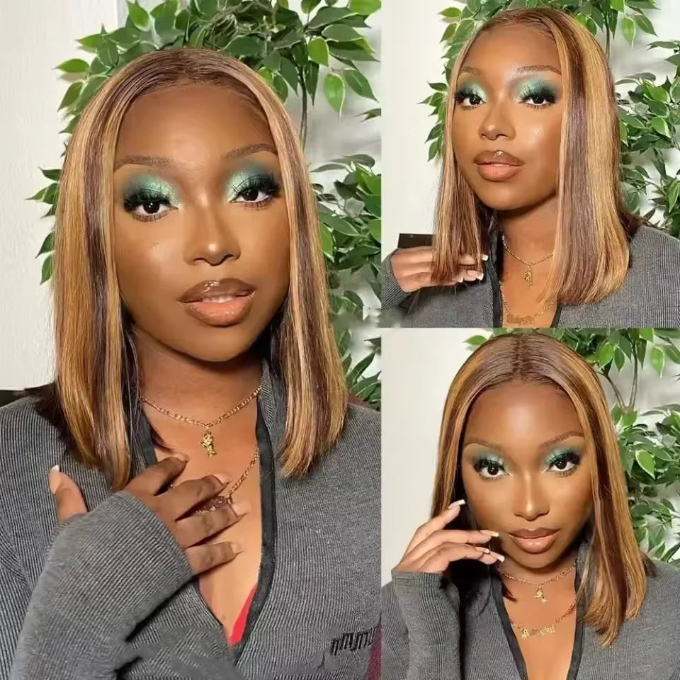 100% Human Hair Wigs 13x4 Lace Human Hair Lace Frontal Wig Ready Wear Bob Wigs