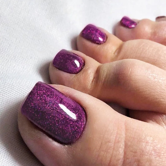 Wearable Manicure Fake Toenails Faux Fingernails Square Head Foot Nail Tips Short Length