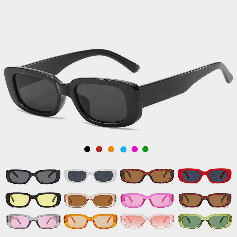 New Small Sunglasses Women Men Trendy Vintage Brand Designer Hip Hop Square Green Sun Glasses