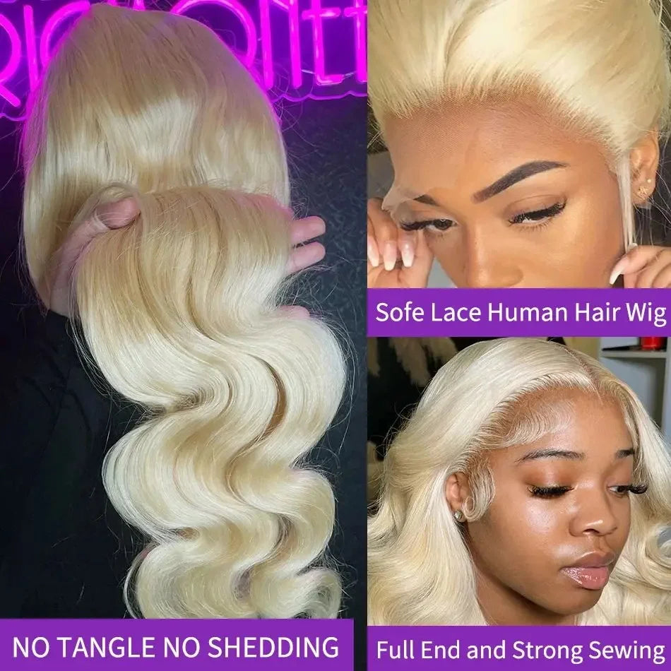 30 40 Inch 613 Hd Lace Frontal Wigs 13x4 13x6 Body Wave Human Hair Wigs Brazilian 220 Density Blonde transparent Lace Front Wig