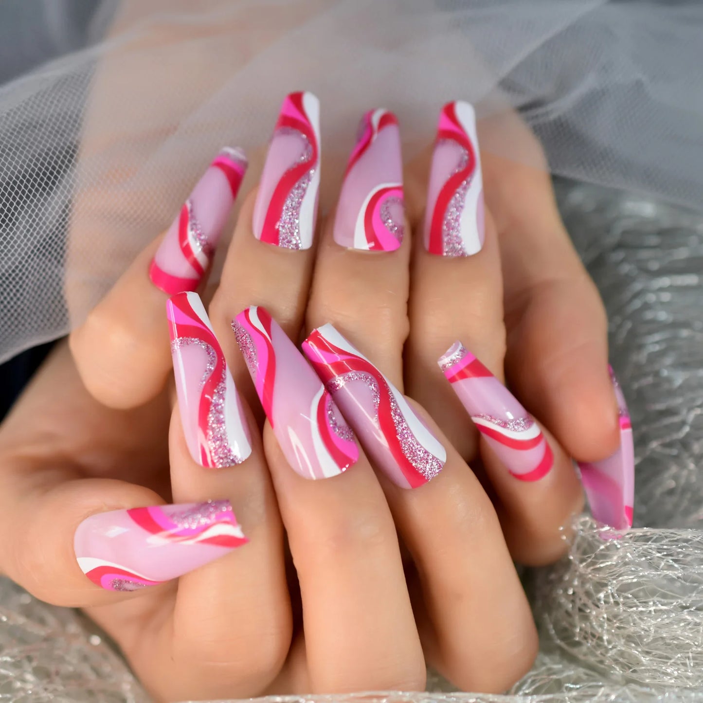 iMABC press on fake nails a great number of patterns hand art for women and girls come
