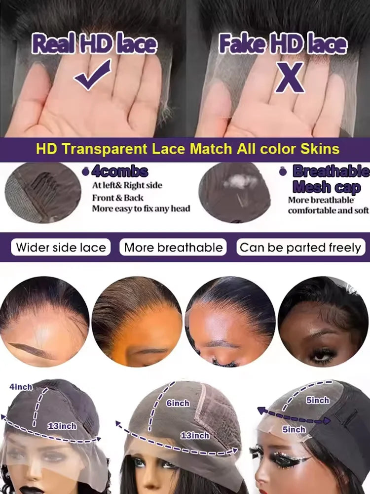 5x5 Water Culry Closure Glueless Wig 13x6 Lace Front Human Hair 30 40 Inch Deep Wave 13x4 HD Transparent Lace Frontal Wig