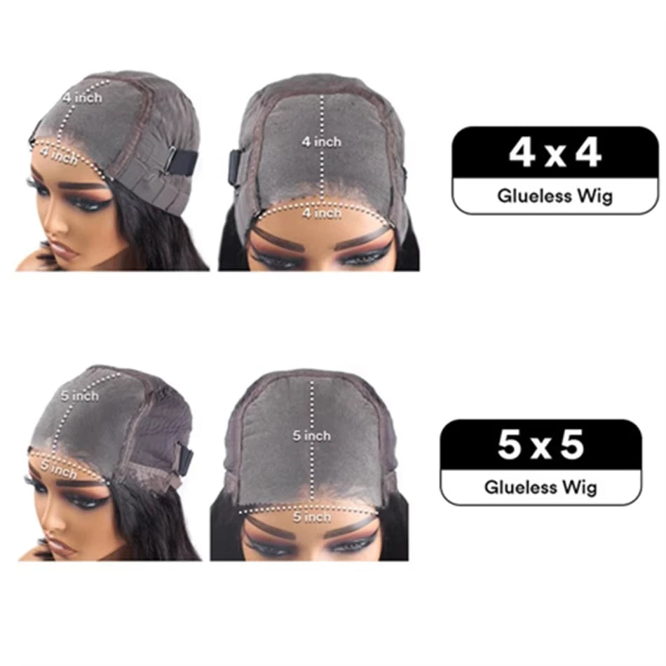 4x4 Closure lace frontal wig Brazilian 100% human hair Body wave 30 inch lace front for Women Choice 5x5 Closure Water Wave Wig