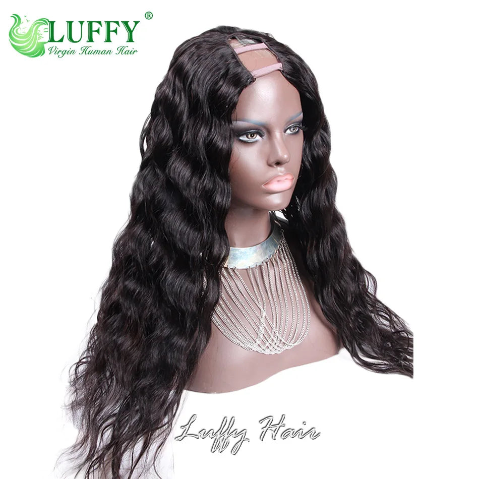 Deep Wave U Part Wig Human Hair No Leave Out Glueless V Part Wigs Brazilian Human Hair For Women