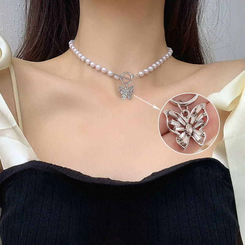 New Baroque Pearl Choker Necklace For Women Luxury Wedding Party Triple-layer Beaded Necklace
