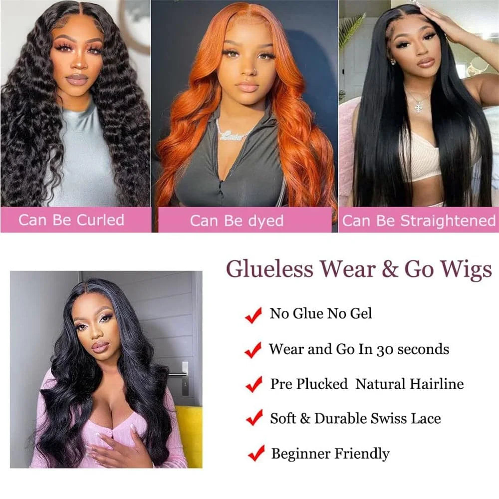 4x4 Closure lace frontal wig Brazilian 100% human hair Body wave 30 inch lace front for Women Choice 5x5 Closure Water Wave Wig