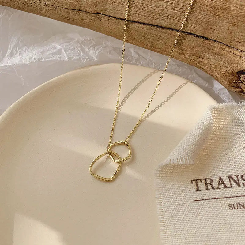 Two Round Shaped Necklaces Female Exquisite Geometric Women Chain Choker Neck Necklace