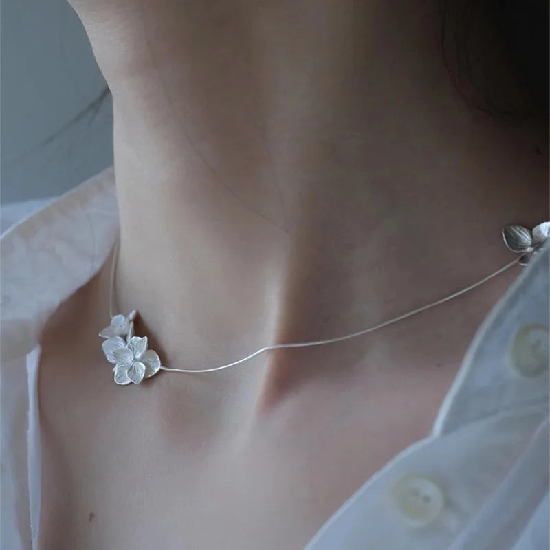S925 Sterling Silver Necklaces For Women Simple Chain Fashion Minimalist Pendant Necklaces  Gift