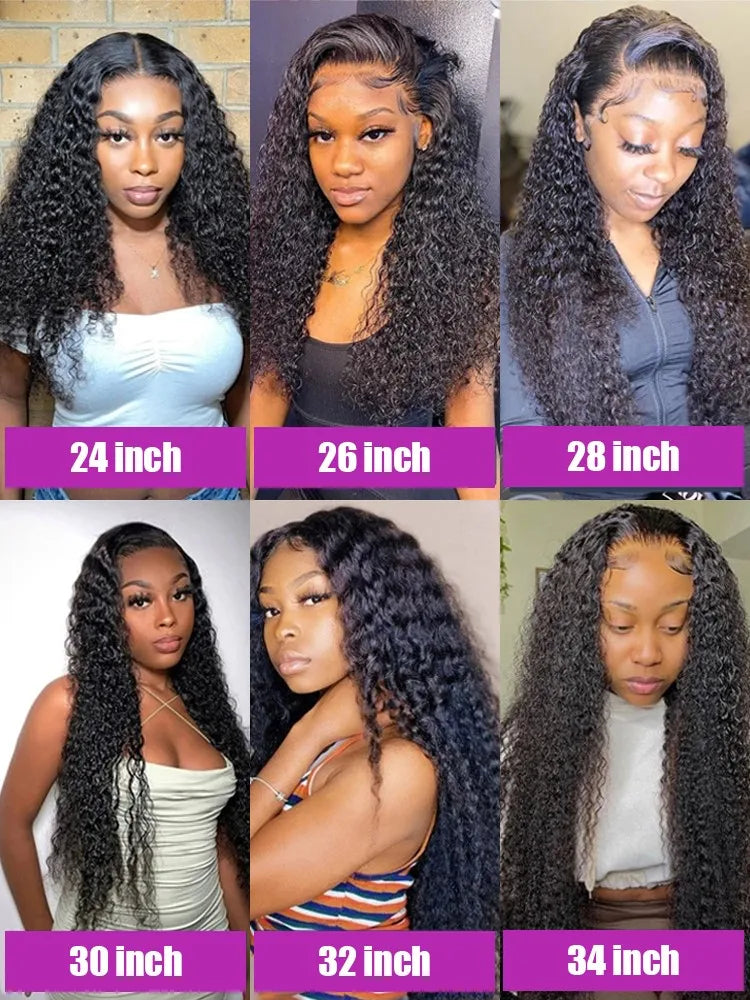 MossilyHd 13x6 Lace Wig Human Hair Curly Wig For Women 40 Inch Brazilian Pre Plucked 13x4 Deep Wave Water Wave Lace Frontal Wigs