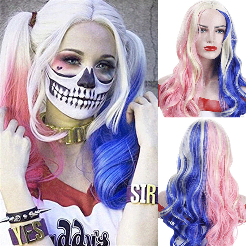Wavy Womans Wigs Synthetic Hair Wigs For Women Cosplay Wig Long Colorful Wig Pink Purple Green Brown