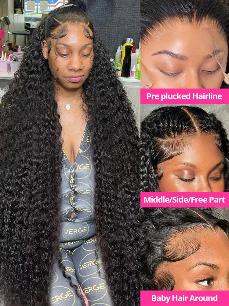 High Density Deep Wave Hd Lace Wig 13x6 Human Hair Water Wave 13x4 Lace Frontal Wigs Curly Wigs For Women 6x4 5x5 4x4 Wigs