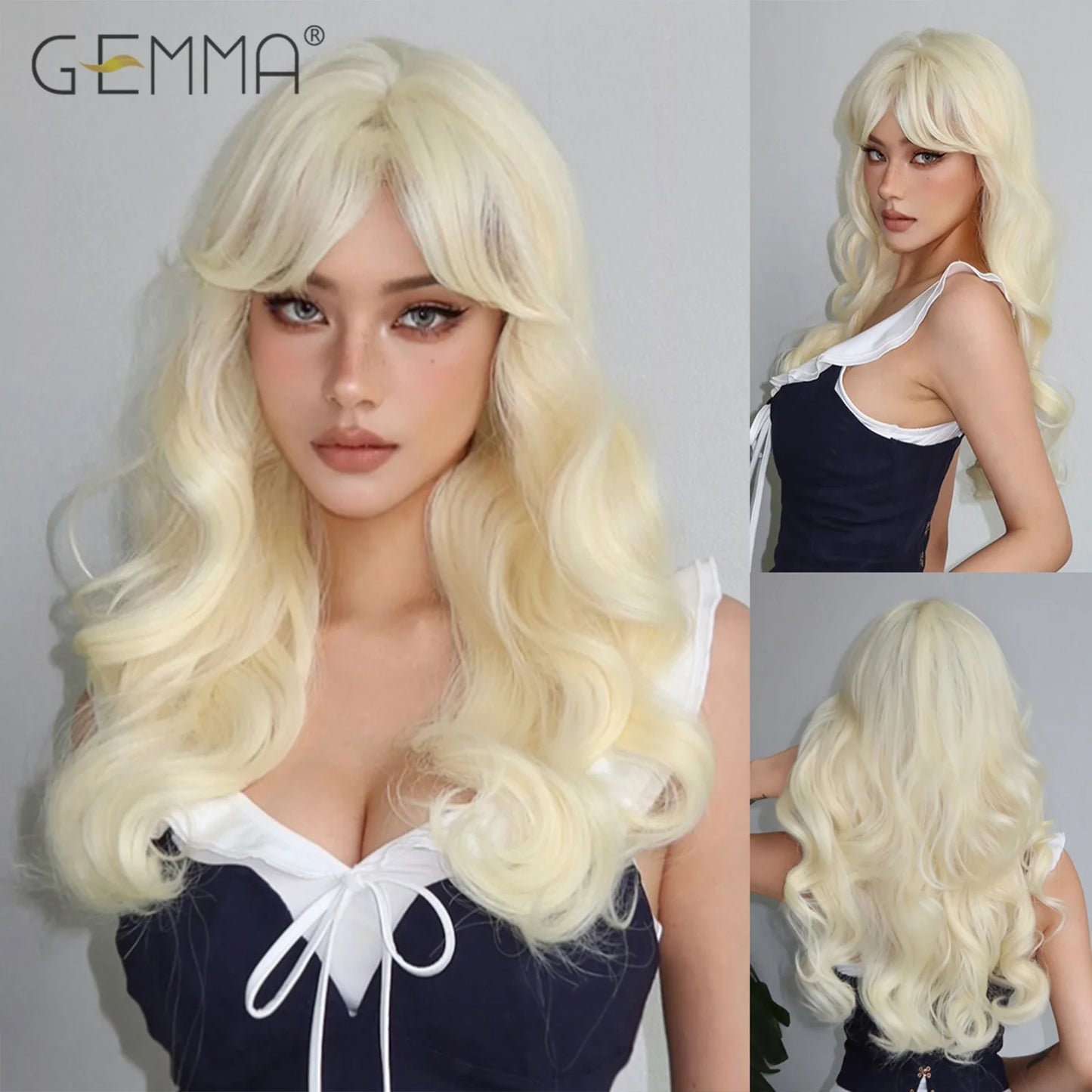 Synthetic Burgundy Long Wavy Wig Wine Red Colorful Cosplay Lolita Wigs with Bangs