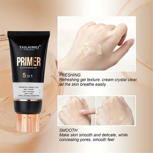 Waterproof Base Transparent Gel Makeup Primer - Full Coverage Matte Foundation With Color Retention