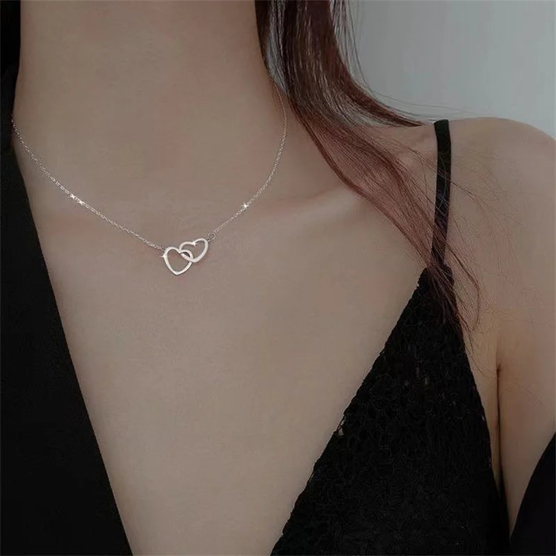 Two Round Shaped Necklaces Female Exquisite Geometric Women Chain Choker Neck Necklace