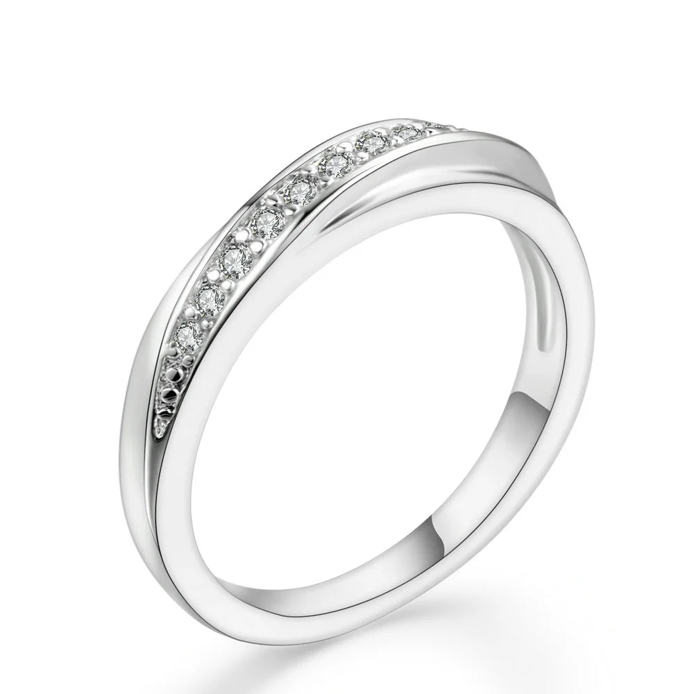 Engagement Wedding Rings For Women Promise Dainty Ring Fashion Jewellry Simple Rose Gold Color