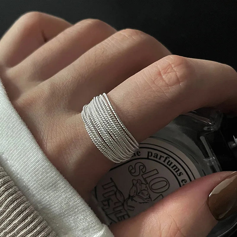 New Adjustable Colorful Drip Glaze Ring Women Fashion Retro Geometric Gold Colour Metal Rings