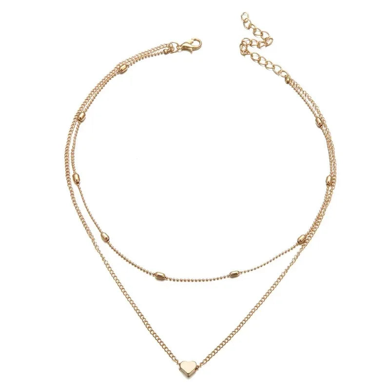 New Minimalist Clavicle Necklaces for Women Heart Love pendants Neck Chain Fashion