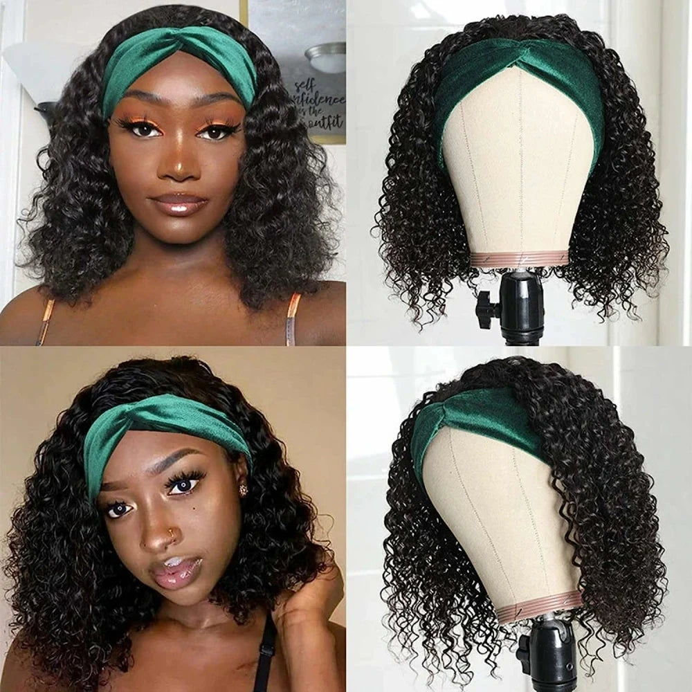 Headband Wig Human Hair Curly Human Hair Wigs For Women Human Hair Short Bob Wig