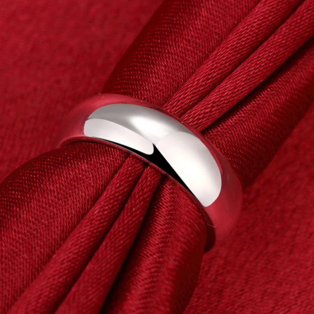 High Quality 925 Sterling Silver Rings Fashion Simple Round Circle Rings For Women Party Jewelry