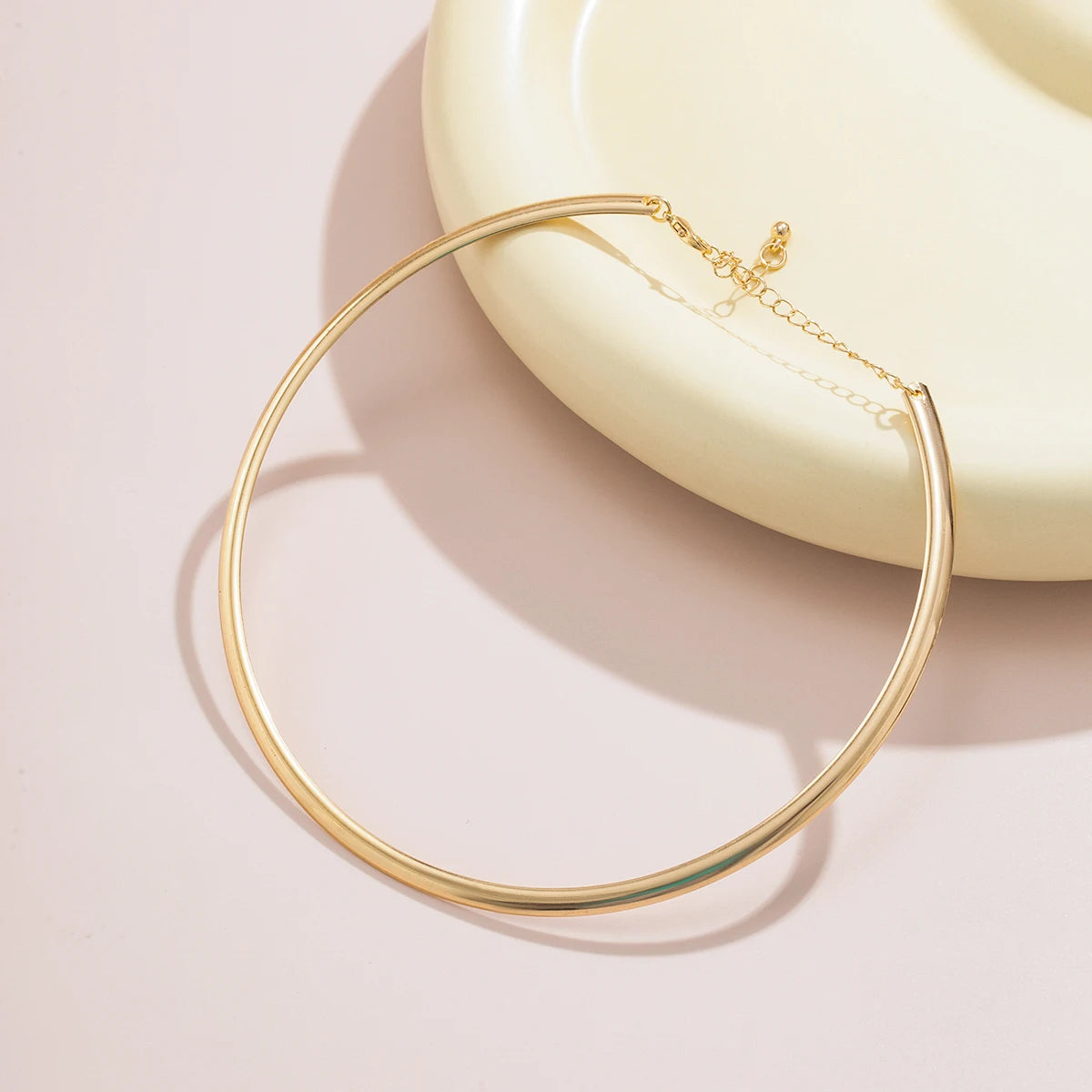 Elegant Simple Chunky Circle Torques Necklace for Women Trendy Choker Collar Fashion Jewelry