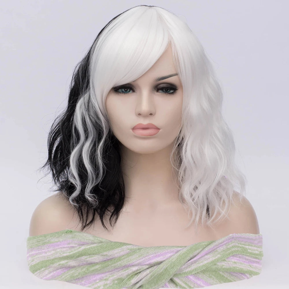 MSIWIGS Synthetic Hair Short Curly Mixed Rainbow Color Fake Hair Purple Blue With Blonde Red Highlight Bob Wig