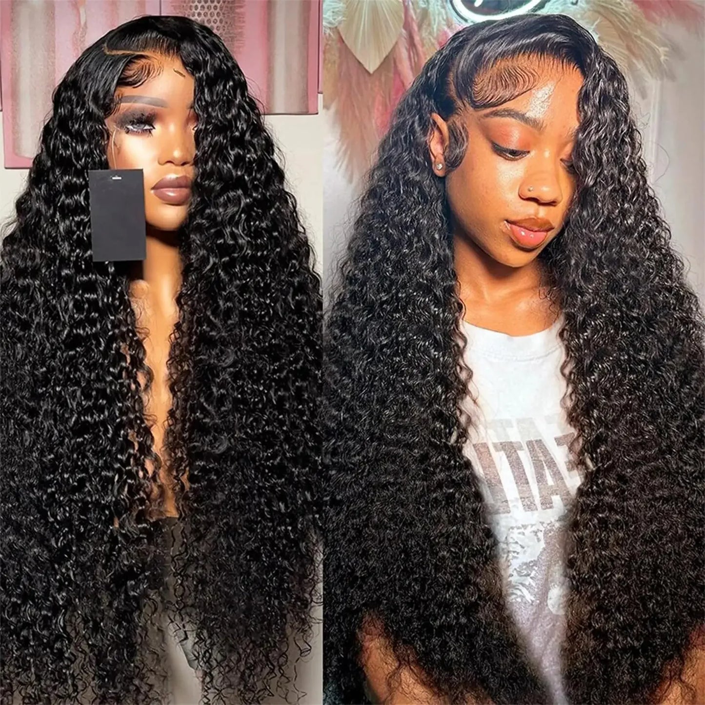 Curly Human Hair Wigs For Women Water Wave Lace Front Wig 13x4 13x6 Lace Frontal Deep Wave Wig