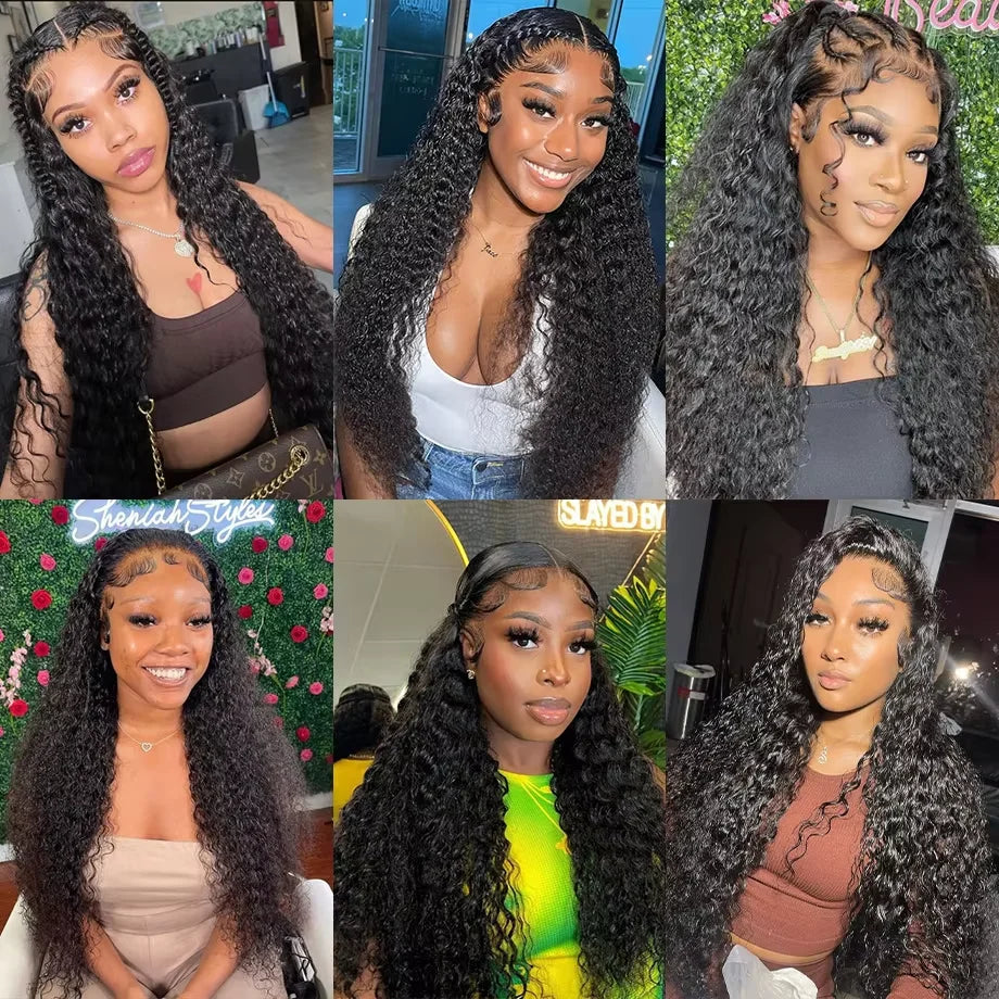 Curly Human Hair Wigs For Women Water Wave Lace Front Wig 13x4 13x6 Lace Frontal Deep Wave Wig