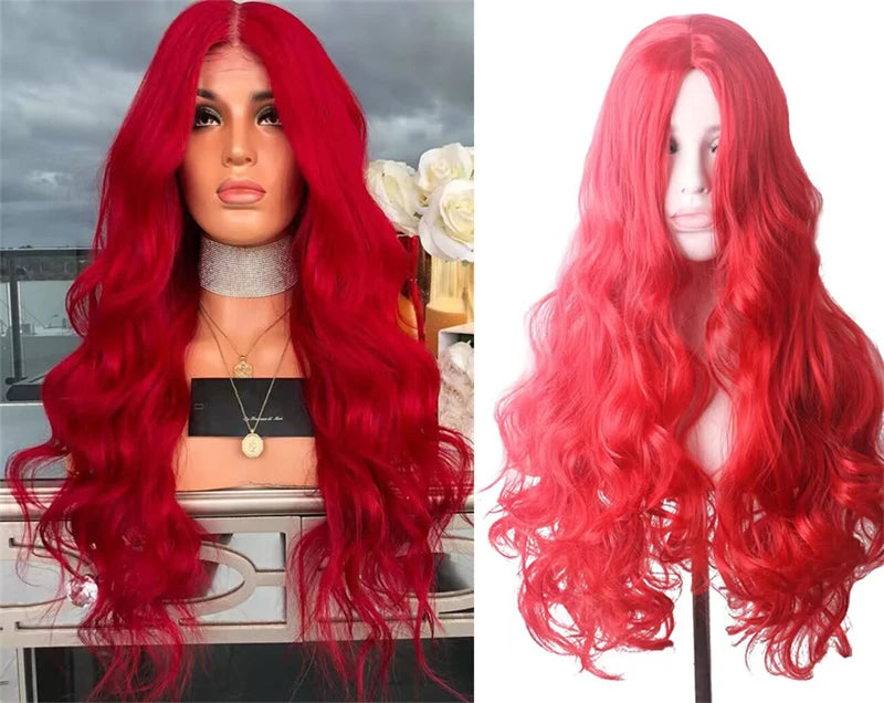 Wavy Womans Wigs Synthetic Hair Wigs For Women Cosplay Wig Long Colorful Wig Pink Purple Green Brown