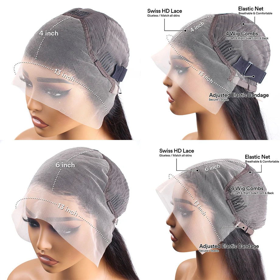 Curly Human Hair Wigs For Women Water Wave Lace Front Wig 13x4 13x6 Lace Frontal Deep Wave Wig