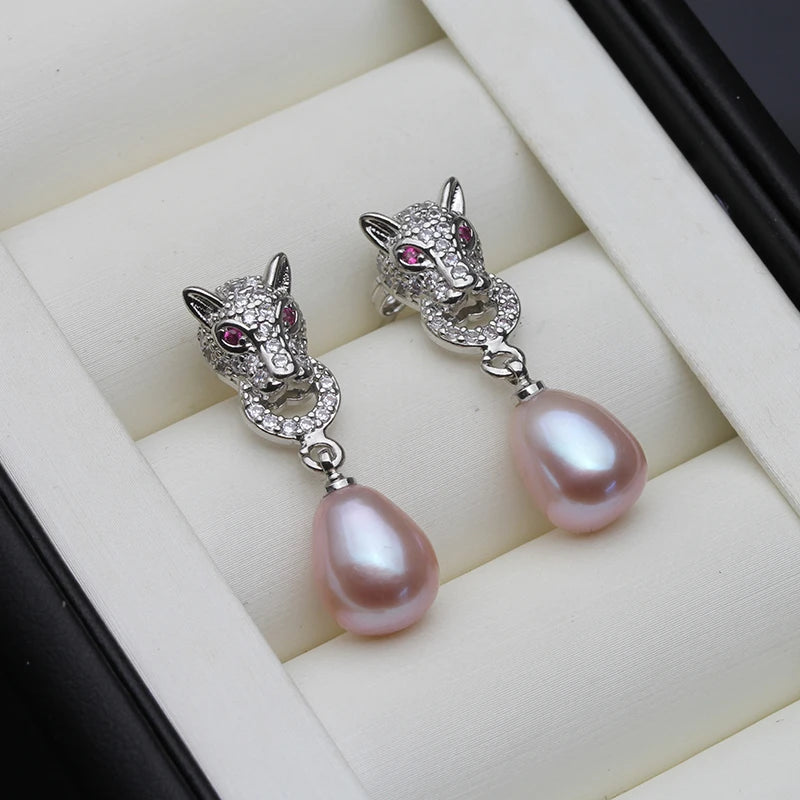 Women's Earrings Trend Hanging Real River Cultured Natural Freshwater Pearl Earring