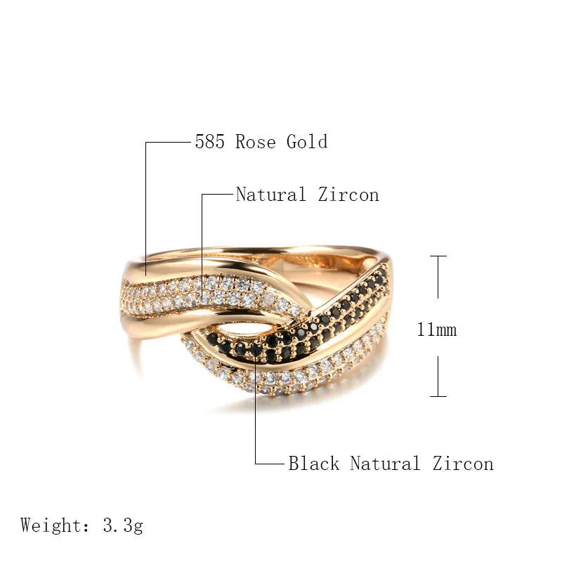 Luxury Wedding Ring for Women Elegant Real 18k Rose Gold Original Jewelry Gift
