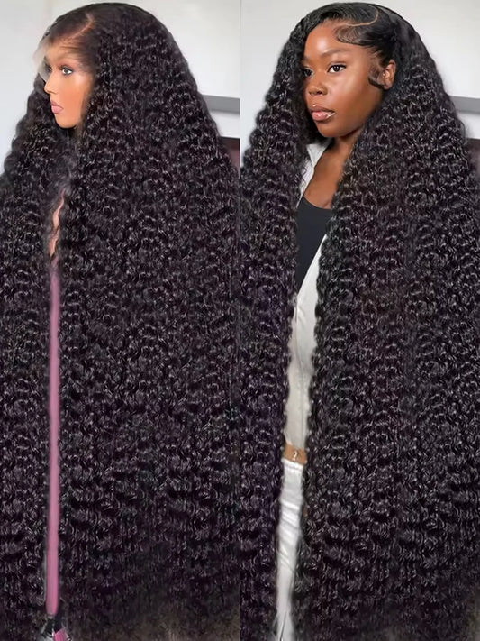 Glueless Wigs 13x4 HD Lace Frontal Wigs Ready To Wear 40 46Inch 250% Curly Wigs Human Hair 7x5 Lace Front Deep Wave Wigs Pre Cut